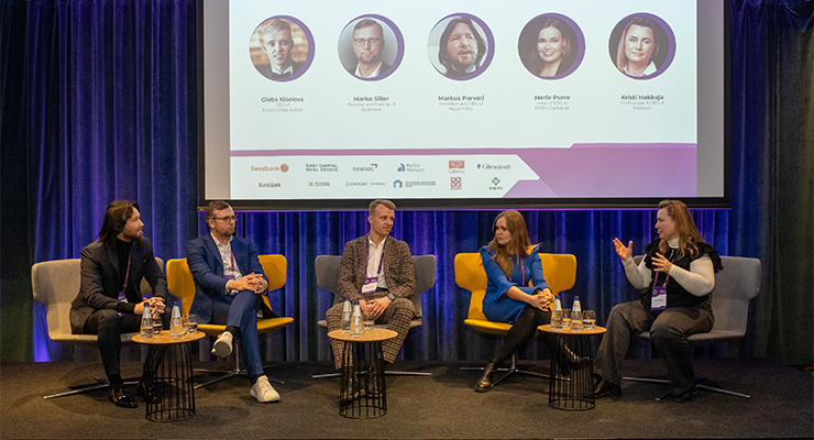 Discussion panel “How PropTech is Powering Sustainability“ at NREF 2025. /// credit: NREF