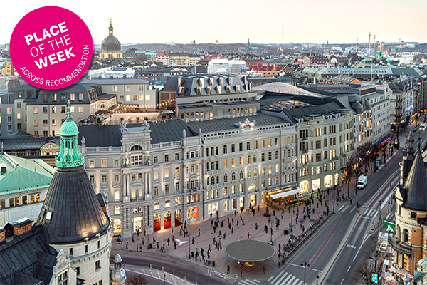 Aerial view of Stureplan in Stockholm, Sweden. /// credit: nya Sture