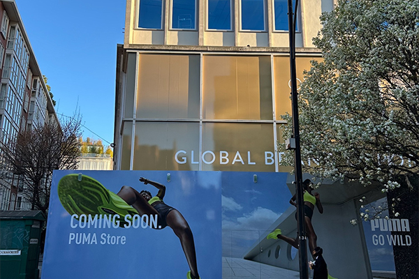 PUMA brand has taken the ground, lower ground and first floors of the six storeys building for a new London flagship store. /// credit: Redevco