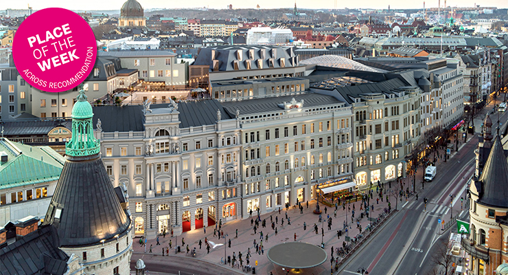Aerial view of Stureplan in Stockholm, Sweden. /// credit: nya Sture